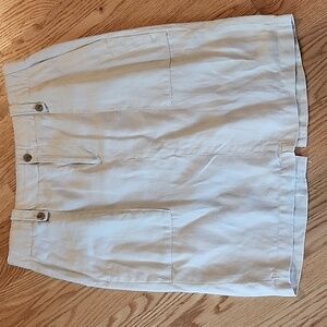 J. Crew Cream Herringbone Linen Skirt - Size 10